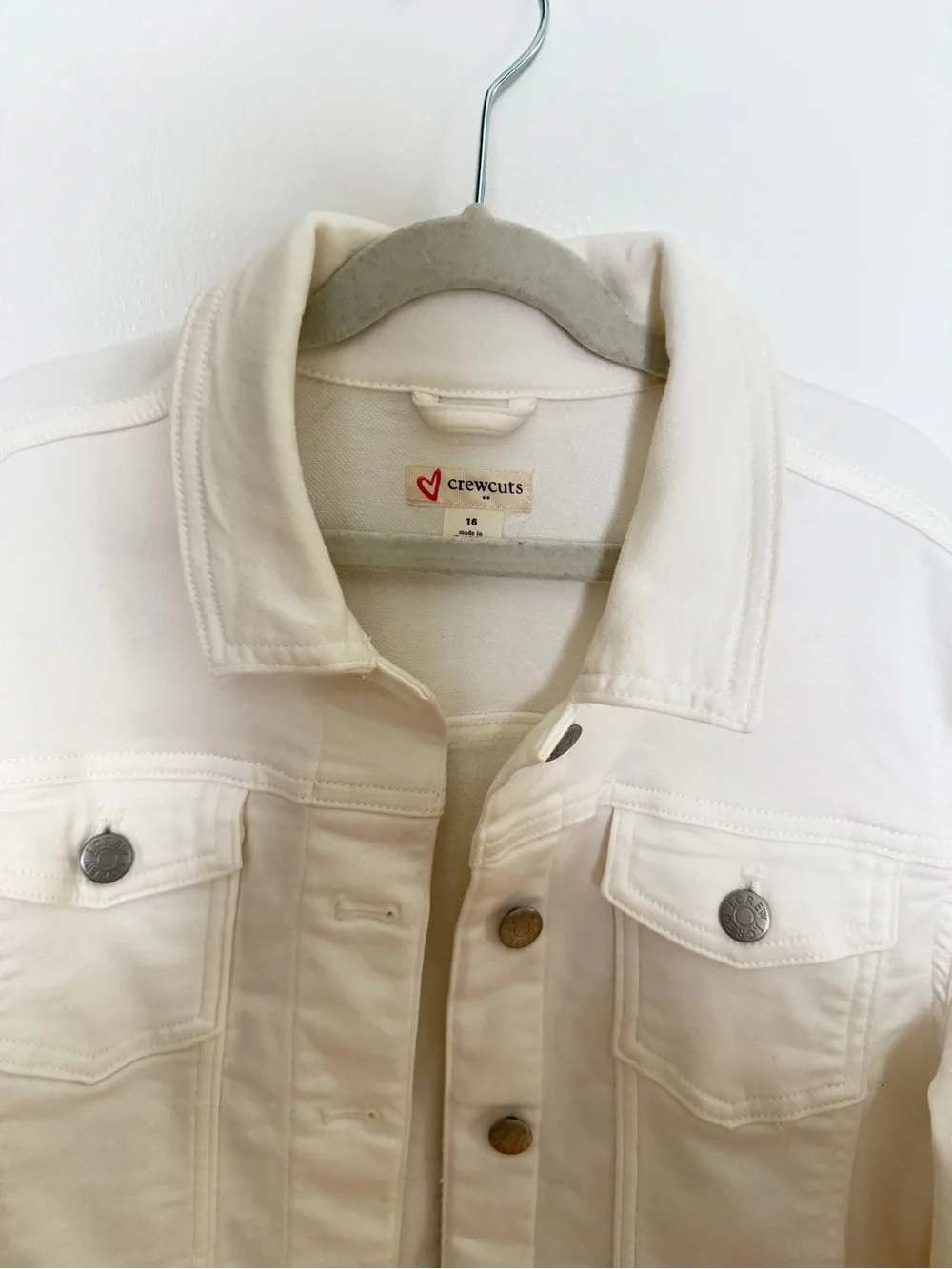 Crewcuts Girls' White Denim Jacket